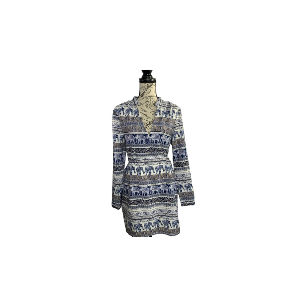 Live 4 Truth Women's Size XL Mini Dress Elephant Print Elastic Waistline Pockets